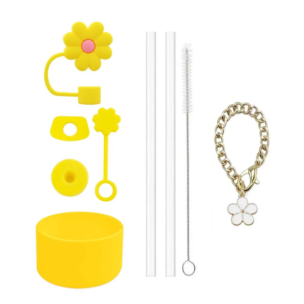 Tumbler Accessory Set with Flowers