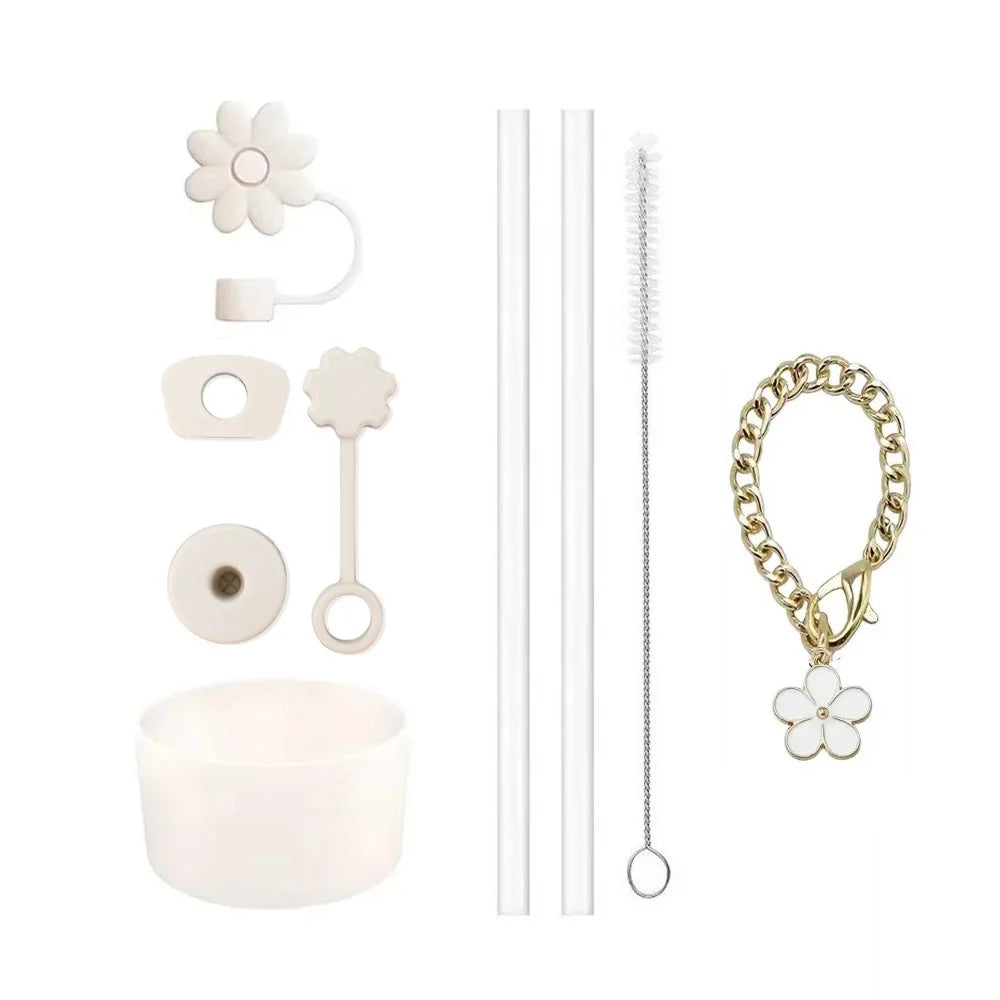 Tumbler Accessory Set with Flowers