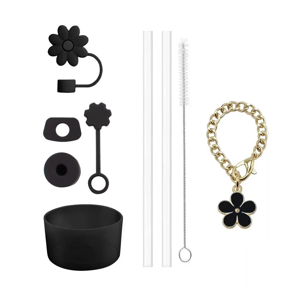 Tumbler Accessory Set with Flowers
