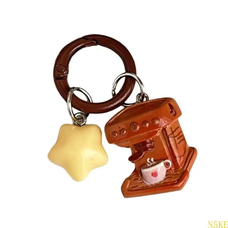 Creative Coffee Shop Star Keychain Unique Design