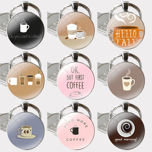 Cartoon Design Fashion Creative Coffee Cup Keychain